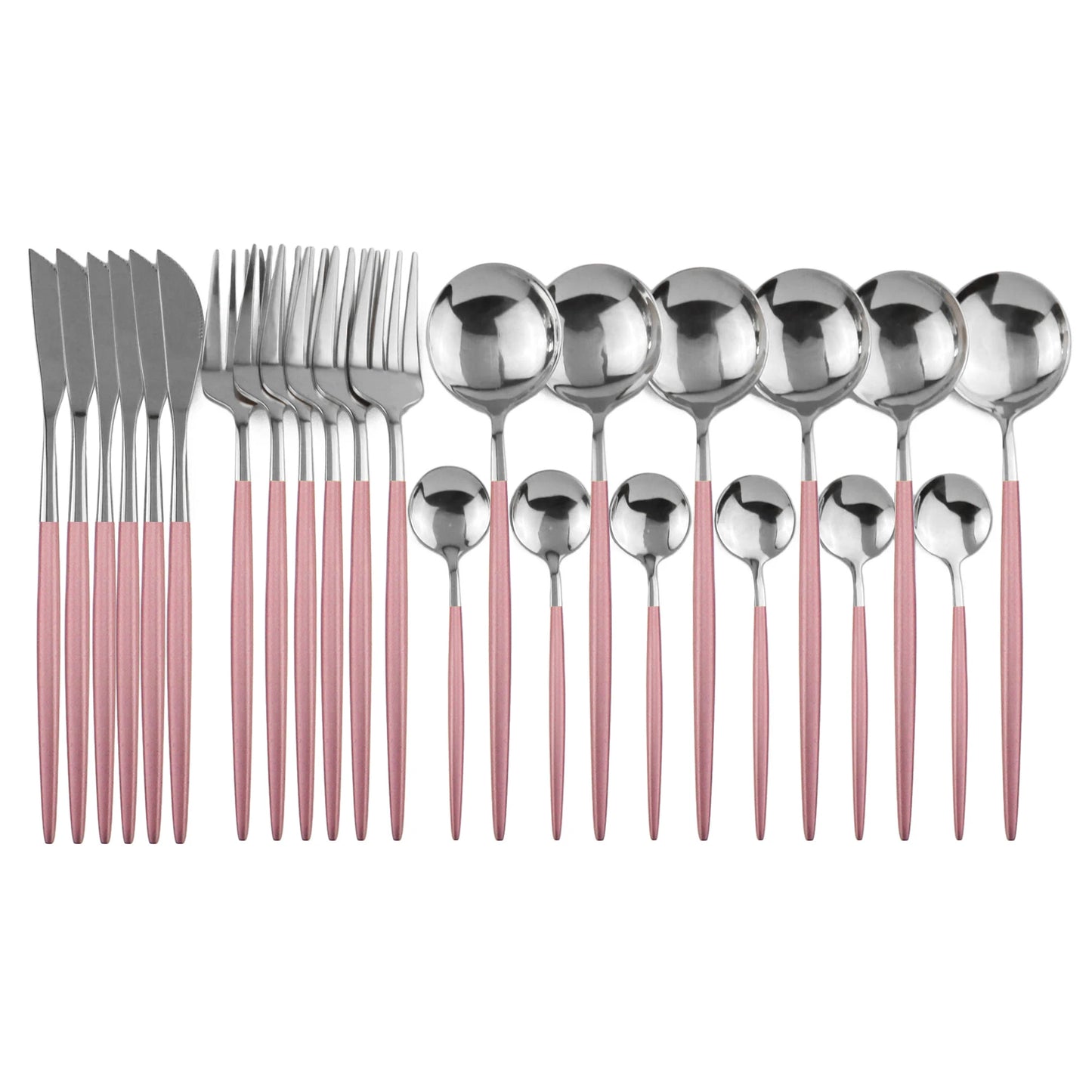 24pcs Gold Dinnerware, Stainless Steel Tableware,  Set with Knife, Fork,  Spoon, Flatware Set, Dishwasher Safe, Silverware Cutlery Set