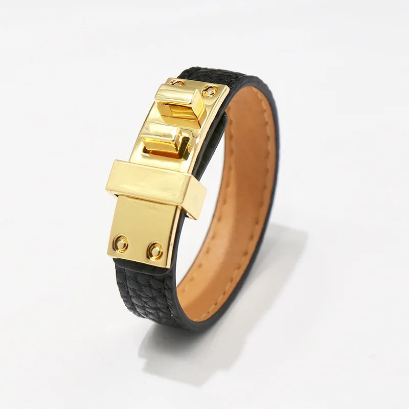 Lychee Pattern,  Glossy Bracelets.   Belt Buckle PU Leather for Women / Men.   Multicolor Couple Bangles. Fashion Top Jewelry.  Great Looking Bracelet. As I write, All Colors are Good EXCEPT BLACK.