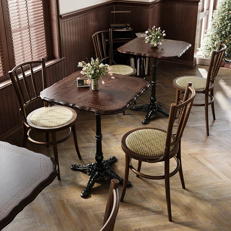 American Retro Cafe.   Solid Wood Table and Chair Combination  for Small space or Restaurant.