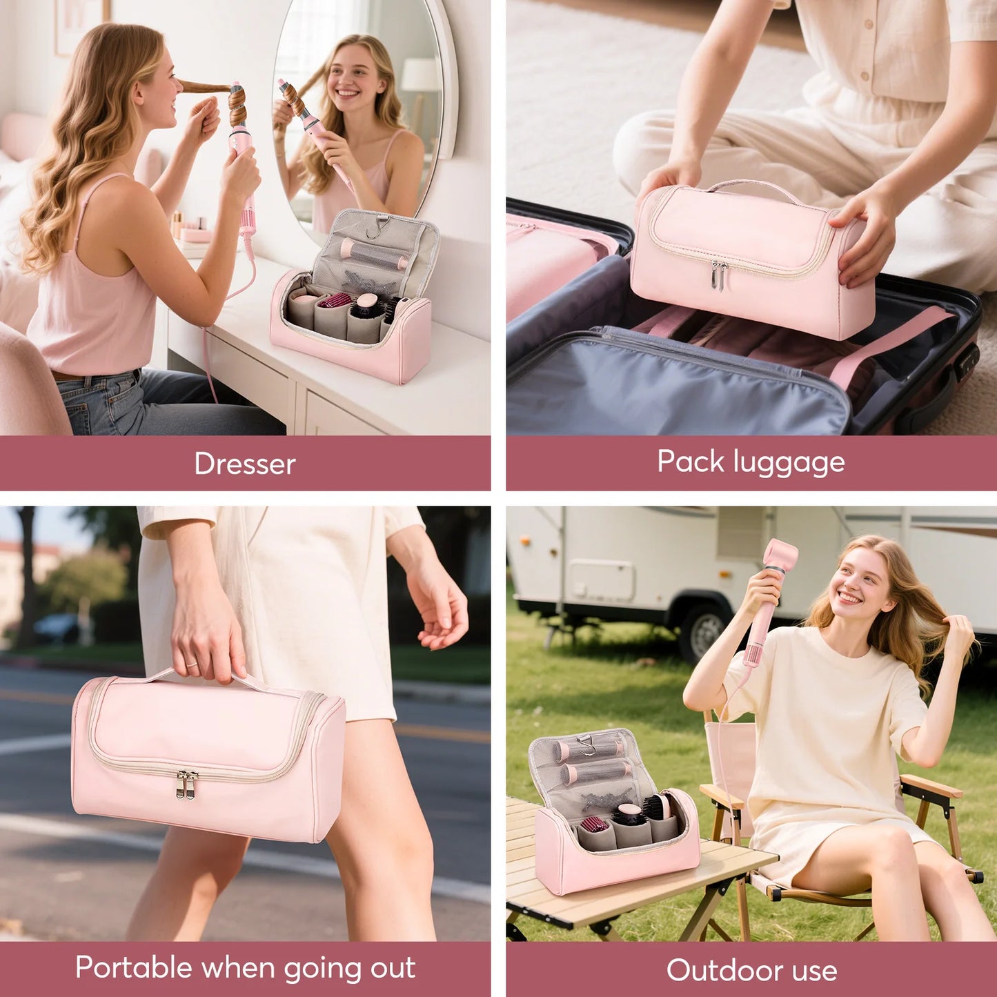 High Speed 5 in 1 Hair Dryer, Hot Air Comb Set, Hair Brush Curling Iron,  Hair Straightener Styling Tool For Blow Dryer. Gift Box