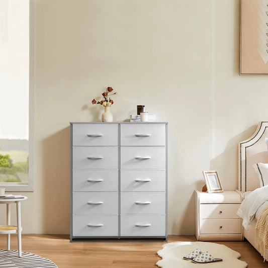 Wardrobes For Bedroom With 5/7/10 White Lover Fabric Drawers, Chest Wardrobe Closet For Storage Cabinet, Bedroom  Furniture