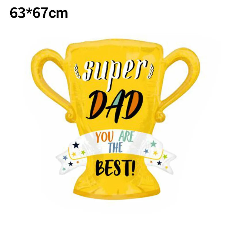 1 set  of Large "Best Dad "Trophy Foil Balloons for  Father's Day. Trophy Balloons for  Father's Day Party Decorations .