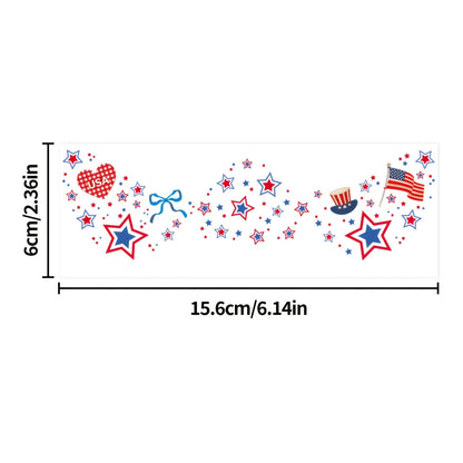 8pcs 250th Anniversary 4th of July Freckles Tattoos Red White Blue Patriotic Face Stickers fo Memorial Day, Veterans Day, Independence Day Party Favors
