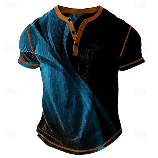 Summer Men's Breathable Polo Shirt Casual Relaxed-Fit,  Short-Sleeve Henley neck T-Shirt.  Classic Athletic-Style Men's Short-Sleeve. This is ASIAN SIZING so that means order 1-2 sizes larger if you normally wear US or EURO s