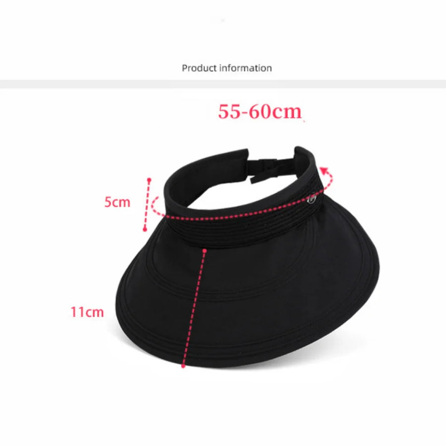Summer Sun Protection. Essential Large Brim,  Open-Top Sun Hat, Uv Protection + Hair-Friendly Design, Versatile and Easy to Match with Any Outfit.