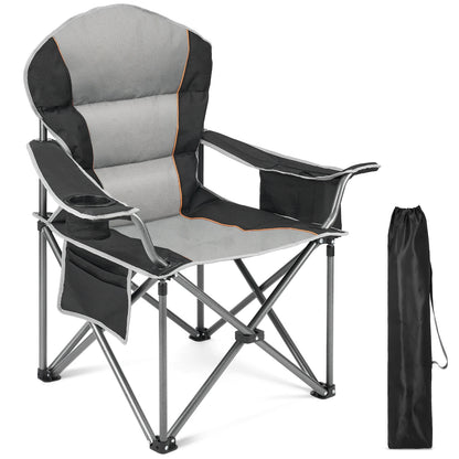 Heavy Duty Camping Chair,  450lbs Capacity,  Portable Folding Chair with Cup Holder,  Sturdy Steel Frame, Outdoor Chair for Camping