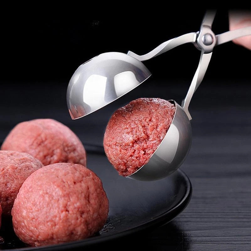 Meat Ball Maker of  Stainless Steel.  Round Rice Ball Shaper,  Spoon Meatball Making Mold,  Non-Stick Kitchen Gadget
