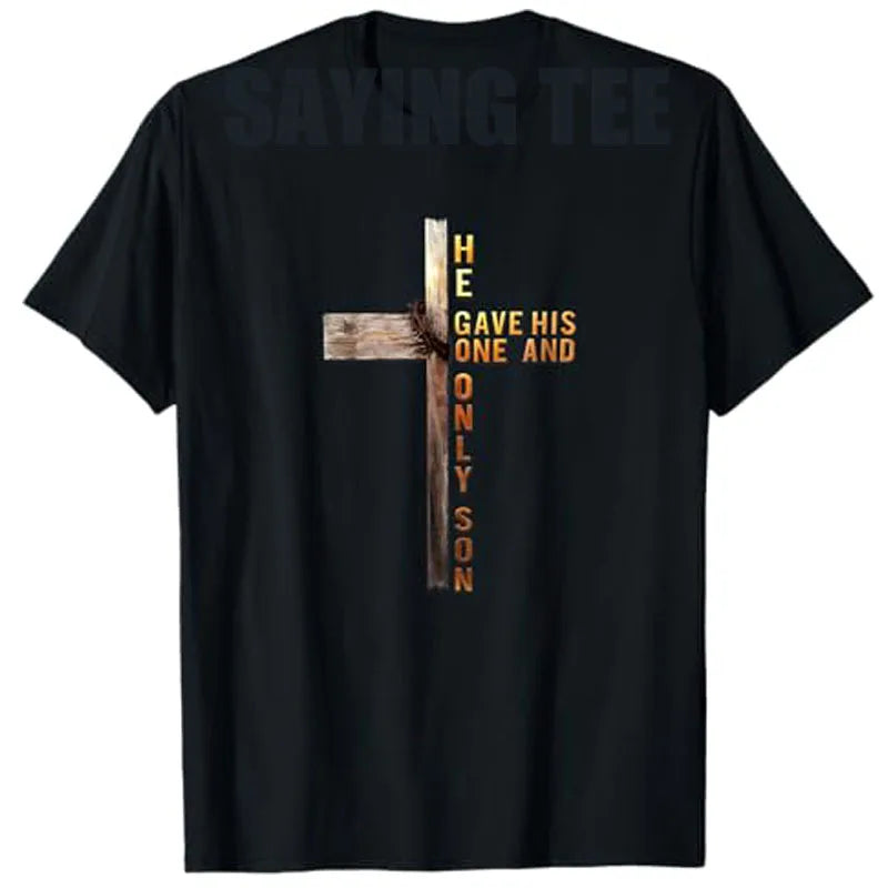 Easter Cross,  He Is Risen, Jesus/ Christian,  Men /Women T-Shirt, Bible verse John 3:16.