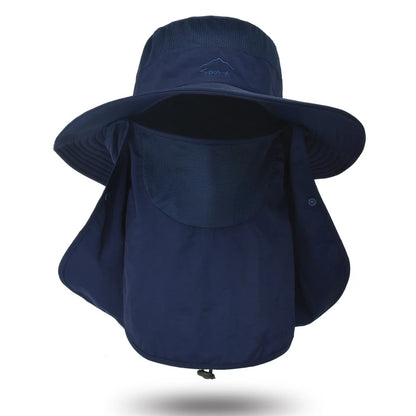 Fisherman's hat, sun hat, summer outdoor quick drying sun hat, fishing breathable sun hat,  face mask hat.  Ample SKY BLUE.  Black and Dark Gray have some Availabilty,  IF you HURRY!!!
