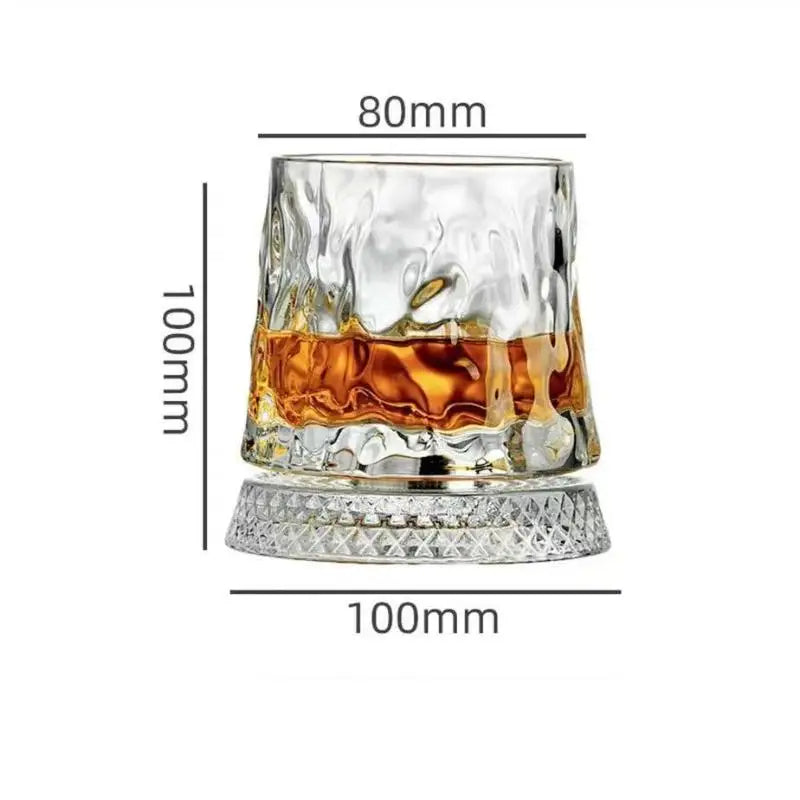 1PCS Tumbler Rotating Wine Glass Rotating Whiskey Glass Tumbler Non Spill Swivel Cup with Base Creative Stress Relief Wine Glass