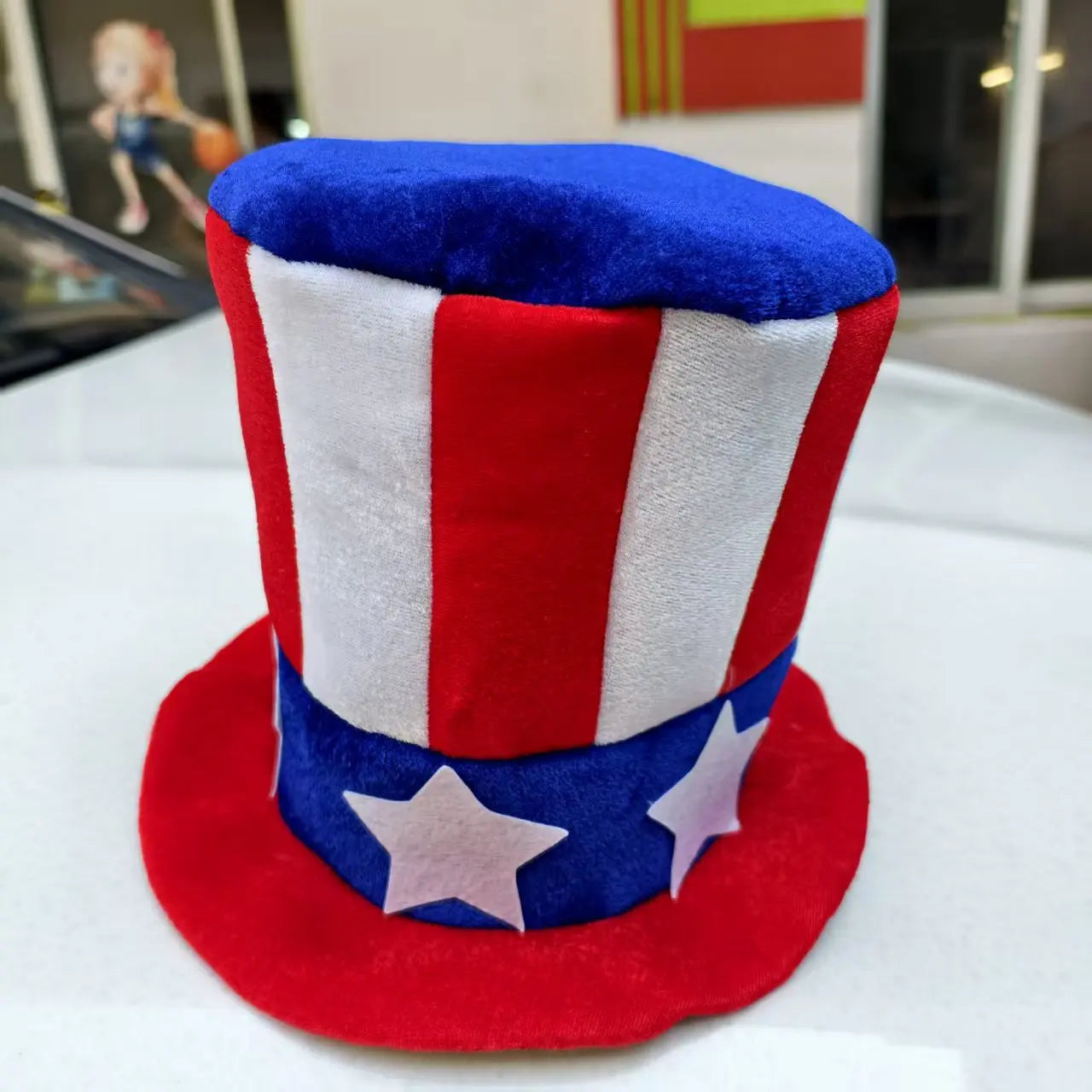 Uncle Sam Tall Top Hat,  American Flag Headdress,  Patriotic,  US,  Independence Day  Memorial Day, July 4th, Veterans Day, Party/ Parade Hat