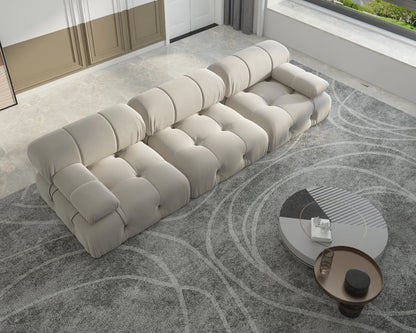 104" Minimalist Modular Sectional Sofas. Modern Velvet Convertible Couches  for 3. Seats 3 in Living Room Sofa Sets.