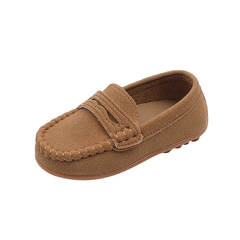 Children Moccasin Shoes,  Boys Flats /Loafers,  Non-slip,   Cute Kids Casual Leather Shoes,  Soft Slip-on. Solid Color