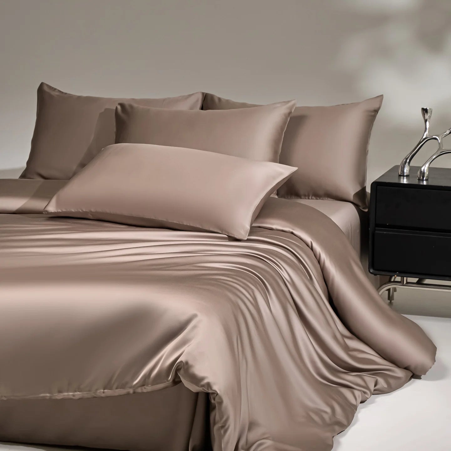 100% Mulberry Silk Bedding Set, Silk Quilt Cover Set,  Flat Sheet /Fitted Sheet,  Pillowcase Single Double King Duvet Cover Gift Box