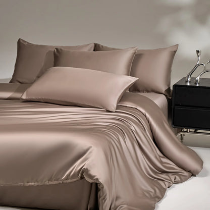 100% Mulberry Silk Bedding Set, Silk Quilt Cover Set,  Flat Sheet /Fitted Sheet,  Pillowcase Single Double King Duvet Cover Gift Box