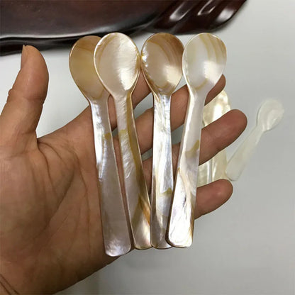 9-13CM Natural Shell for Ice Cream, Coffee, Caviar Spoon.  Mother of Pearl Seashells.  Stirring Spoons  for dessert coffe