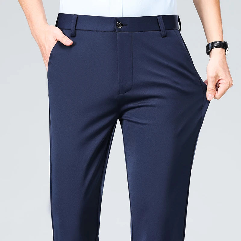 Summer Autumn Thin Trousers for  Men.  Formal Dress Suit Pants,  Work Pants Quality/ Business Casual Pants,  Black, and Colors,  Long Pants