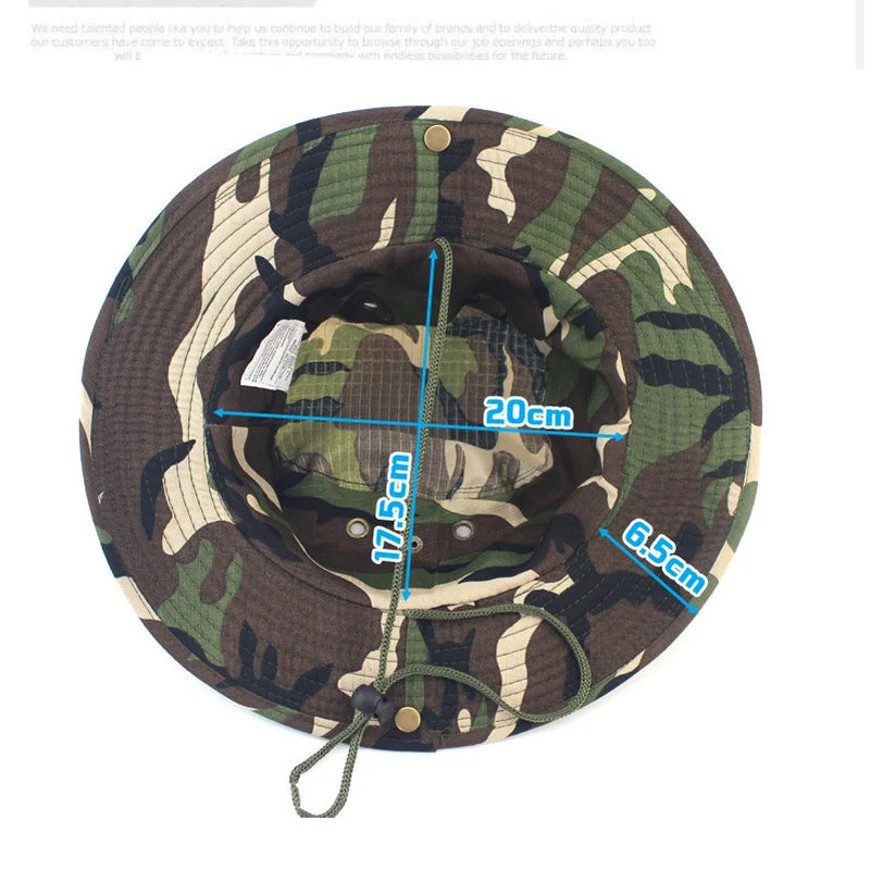 Camouflage or solid Tactical Cap, Bucket Hat/ Caps also in  Camo for adults or older teens.   Outdoor Protection in the sun.