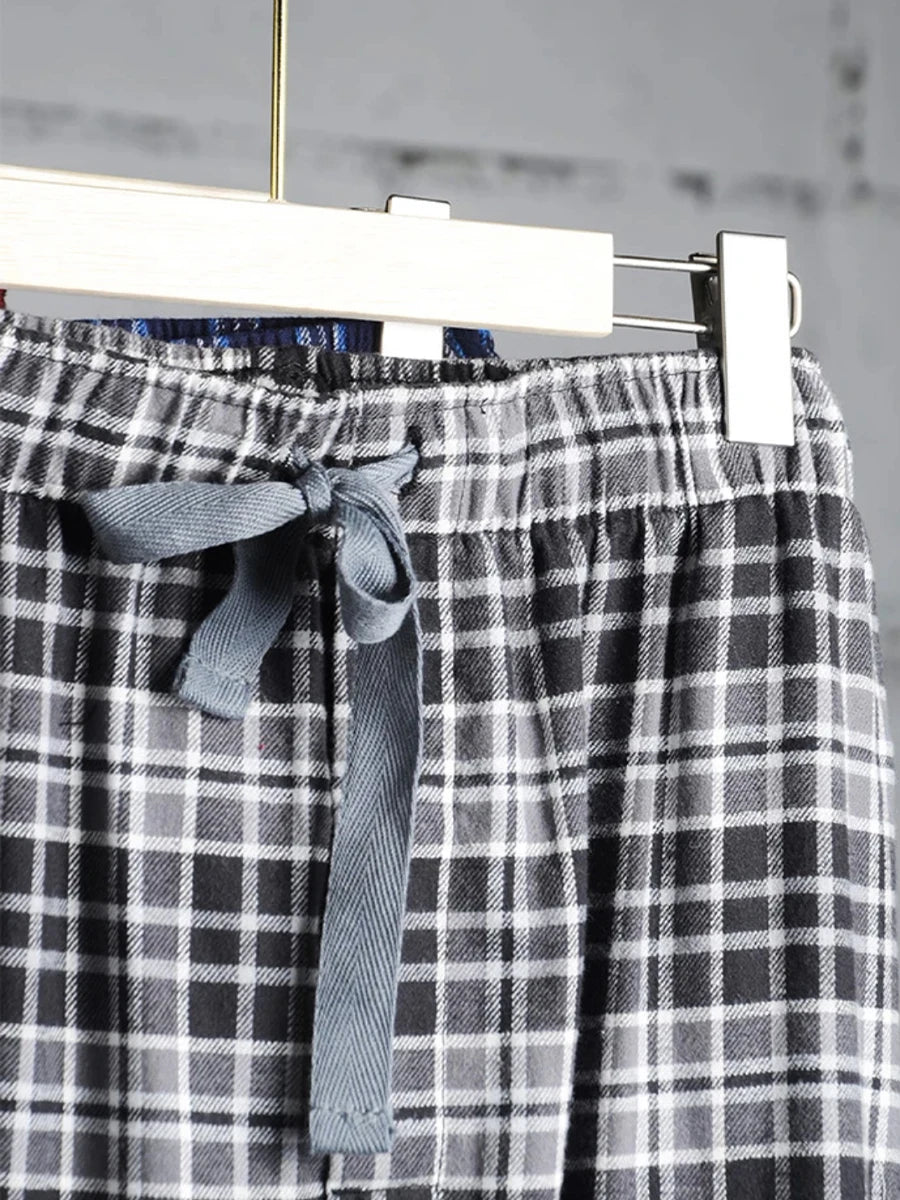 Long Pajama Pants  and Men's Spring, Summer and Autumn Loose wearable plaid prints, some solids.