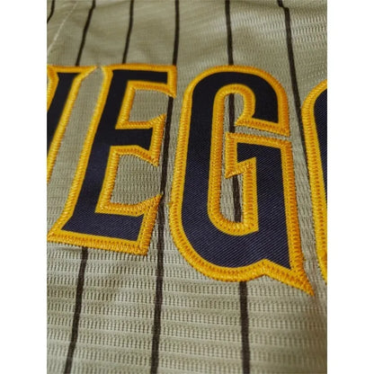 Custom Name And Number Men's Embroidery Baseball Jersey,  San Diego Personalized Short Sleeve Button Down Breathable DIY Shirts