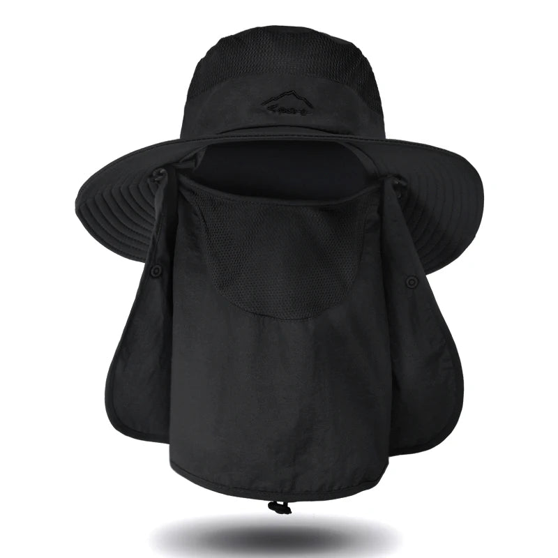 Fisherman's hat, sun hat, summer outdoor quick drying sun hat, fishing breathable sun hat,  face mask hat.  Ample SKY BLUE.  Black and Dark Gray have some Availabilty,  IF you HURRY!!!