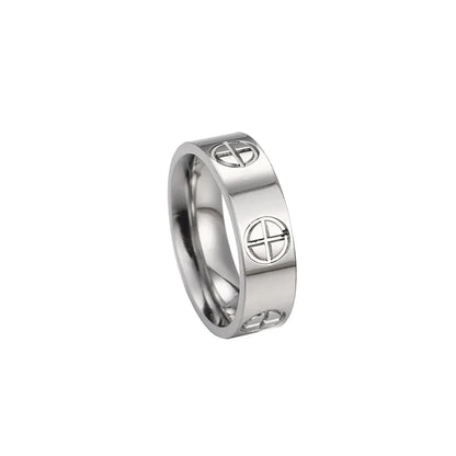 Fashion Classic Cross Stainless Steel Rings For Women /Men /Couples Gold Color Luxury Jewelry, Wedding Gift