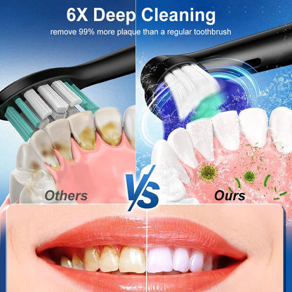 Electric Toothbrush with Rotar Motion, Rechargeable Electric Toothbrush for Adults,  Rotating Electric Toothbrushes with 8 Soft Brush Heads