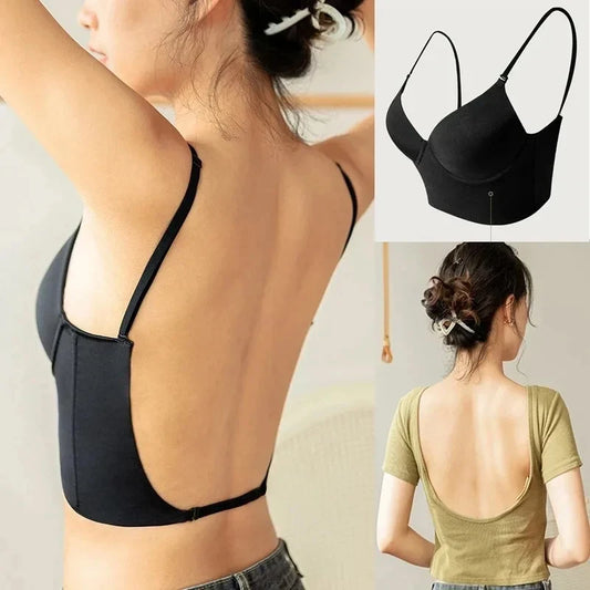 Backless Top for Dresses,  Sexy Lingerie with Transparent Straps.   Push Up Strapless Underwear