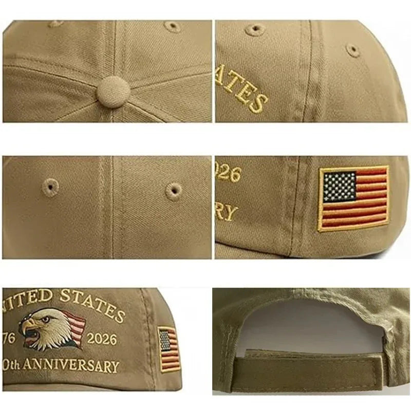 2026 New 250th Anniversary Hat USA Patriotic Baseball Caps.   Eagle Embroidered Baseball Hats for Men Women 250 Year Anniversary