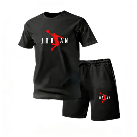 Summer Fashion,  Trendy,  Casual Sports Two Piece Set with Men's Short sleeved T-shirt+Shorts Set,  Quick-drying.  SEVERAL Basic colors and well stocked.