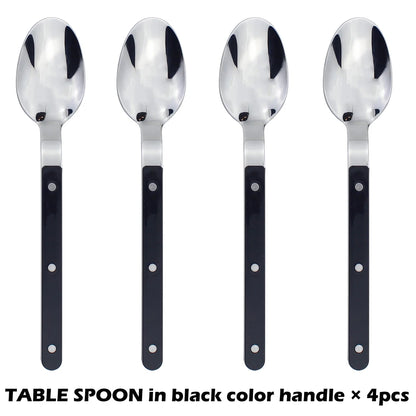 Fashionable Design Top Mirror Polishing Cutlery Sets of Stainless Steel 18/8(304) ABS Handle With Rivets Silverware Set For Kitchen and everday  serving