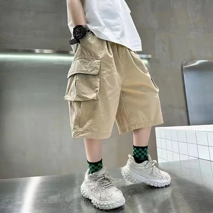 3-14 Years New Fashion Summer Boys Shorts,  Cotton , Big Pockets,  Half Trousers For Kids, Outdoor Sport Pants