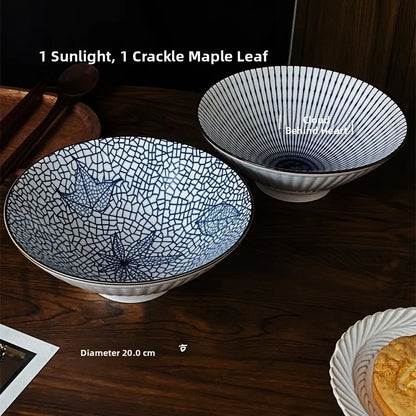Large Size Hand-Painted Japanese Bowl for Soup,  Ramen, Etc.