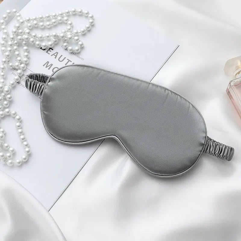 Double-Sided,  Silk,  Sleeping Eyeshade  for Light Blocking,  Breathable Travel,  Sleep Eye Mask  Shields,  Protective Safety Goggle Eye Wear.  Apricot and Light Coffee are the  least available, then golden, white, gray, foll