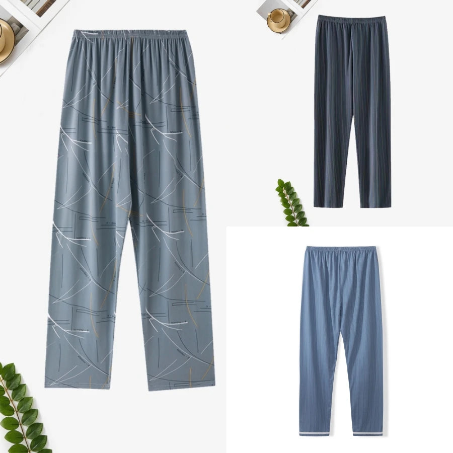 Men's Pajama Pants, Spring and Autumn Thin Trousers for Casual Summer. Large Sizes and Loose for Home or Outside