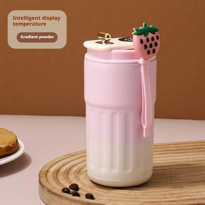 Intelligent Digital LED Temperature Display Coffee Cup.   Stainless Steel Thermo Bottle Keeps Cold and Hot, Thermal Mug Sports Cup