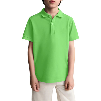 Boys Casual Polo Shirts Short Sleeve Shirt.   School Uniform Shirts For Kids 6-11y.  Great color choices.  All available but...."...time is a'wast'n"