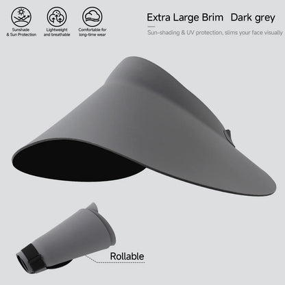 Women's Sun Top Hat with UV Protection, Seamless One-Piece Visor, Wide Brim for Full Shade, Hollow Top Sun Cap.  IVORY is Available and Just a few Brown.