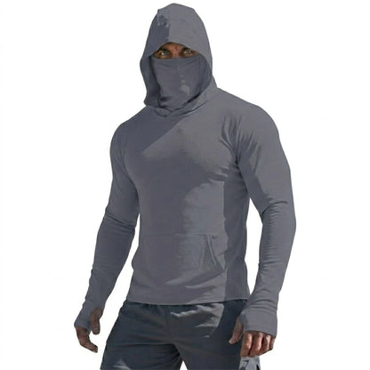 UPF50+ Performance T-Shit, t Mans Long Sleeve Summer Hoodie,  Casual, Sun Running , Quick Dry,  Sunscreen Fishing Ice Silk Pullover Shirt