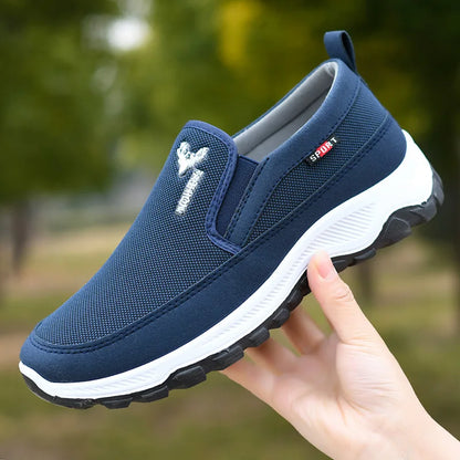 Men Running  and  Hiking Sneakers,  Breathable,  Orthopedic,  Slip-On,  Comfortable for Outdoor Activity, Running true tp size but check sizing charts to be certain!