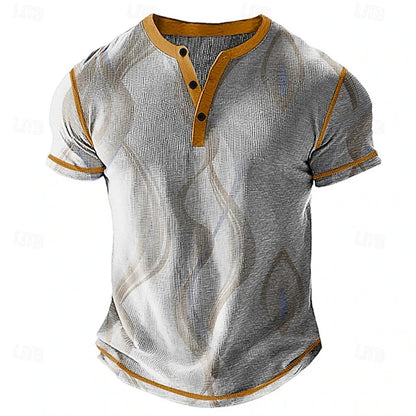 Summer Men's Breathable Polo Shirt Casual Relaxed-Fit,  Short-Sleeve Henley neck T-Shirt.  Classic Athletic-Style Men's Short-Sleeve. This is ASIAN SIZING so that means order 1-2 sizes larger if you normally wear US or EURO s