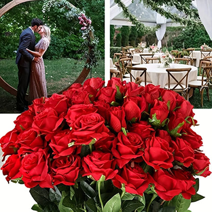 12pcs Realistic Artificial Rose Bouquet for Valentines Day, Weddings, Birthdays, and More  for Floral Arrangements