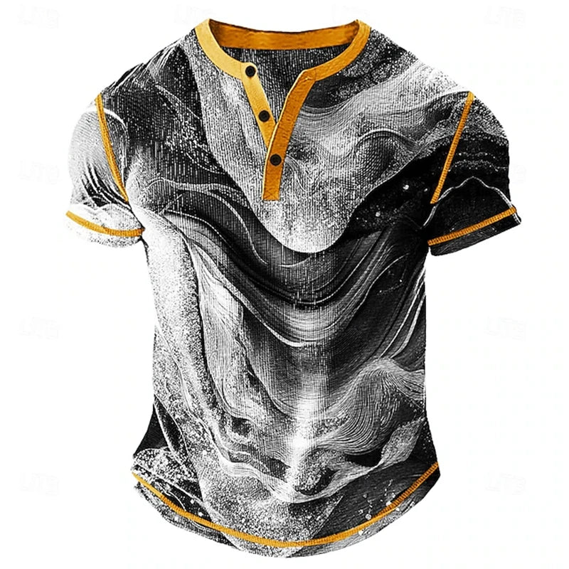 Summer Men's Breathable Polo Shirt Casual Relaxed-Fit,  Short-Sleeve Henley neck T-Shirt.  Classic Athletic-Style Men's Short-Sleeve. This is ASIAN SIZING so that means order 1-2 sizes larger if you normally wear US or EURO s