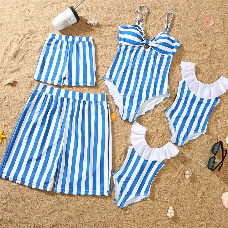 Dinosaurs Swimwear,  Matching  Family Swimwear with V-Neck Mother /Daughter Swimsuits Mommy and Me Dresses Clothes Father /Son Swim Shorts