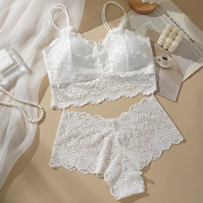 Women's Sexy Lace Bra Set.   Beautiful Back With Lace Flowers and  Breathable Panties.  Not all sizes are available in all 3 colors.  Check your sizing charts to help you with all choices that are still in stock.