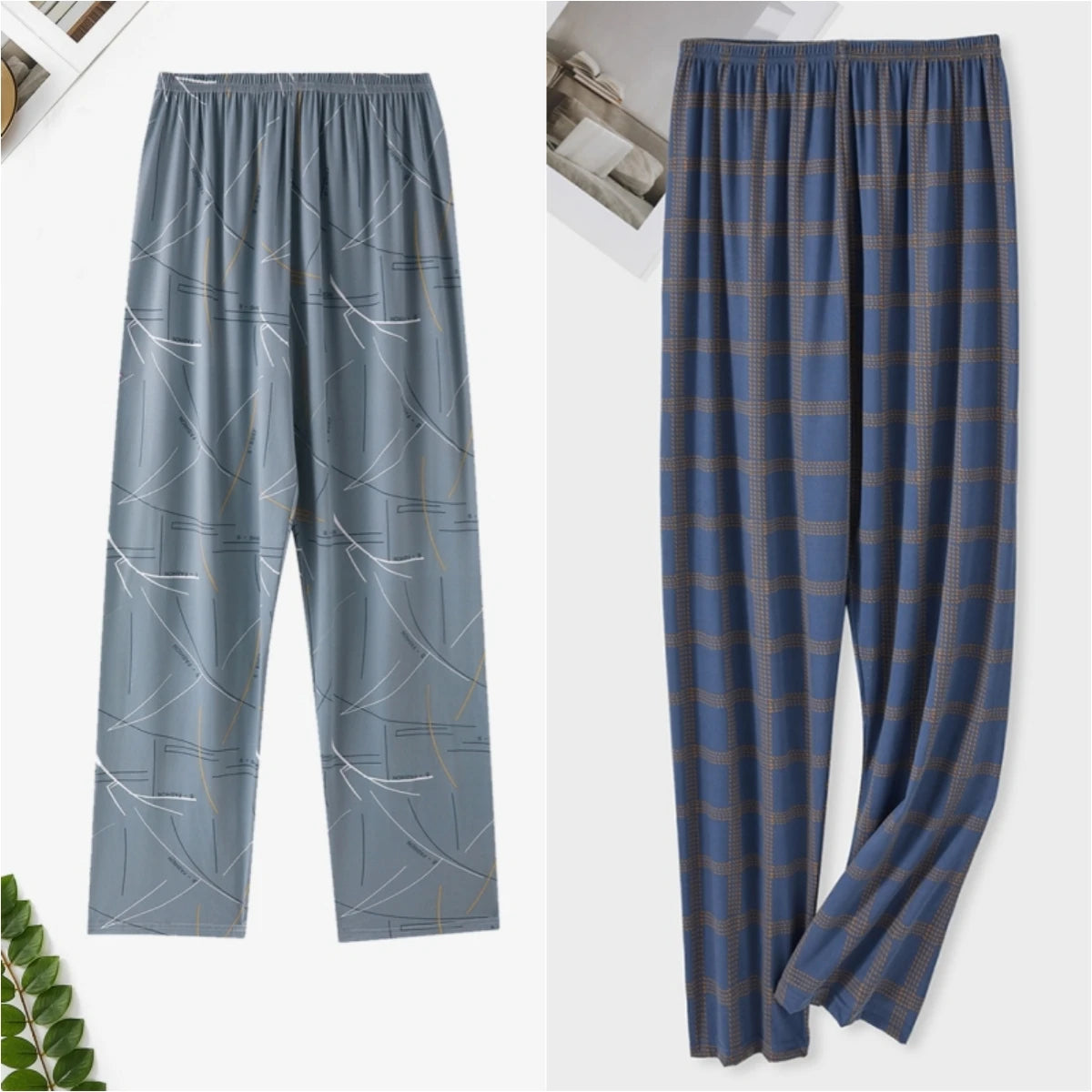 Pajama Pants.  Men's Summer wear.  Thin  and Loose in Large Size Trousers.  Home Pants