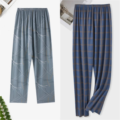 Men's Pajama Pants, Summer Trousers, Home Trousers, Thin Spring and Autumn,  Loose Plus Sizes.   Can Be Worn Outside.