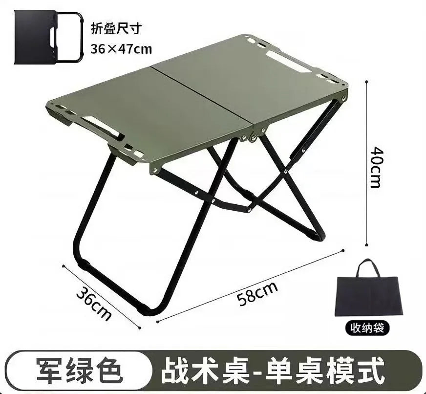 Portable Folding Camping Table,Stainless Steel Outdoor Dining Table,Compact Design for Camping,Beach, BBQ,and Hiking (Foldable)If you want want the table AND the carrying bag buy BLACK.  Green carrying bag is almost gone.  Gr