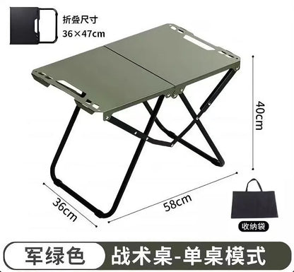 Portable Folding Camping Table,Stainless Steel Outdoor Dining Table,Compact Design for Camping,Beach, BBQ,and Hiking (Foldable)If you want want the table AND the carrying bag buy BLACK.  Green carrying bag is almost gone.  Gr