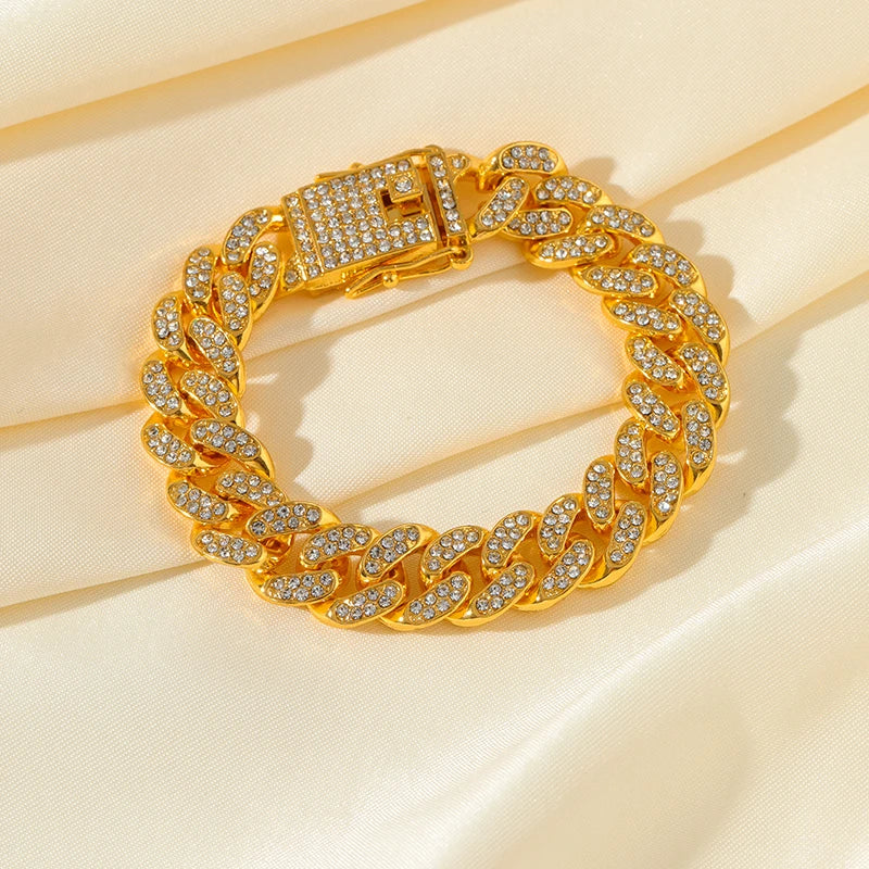 316L Stainless Steel Gold Color Cuban Chain Bracelet For Women /Men/Couples.  Trendy  Waterproof Wrist Chain Jewelry Gift